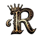 "R" CROWN tattoo design idea