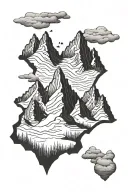 minimalism mountain tattoo design idea