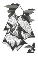 minimalism mountain tattoo design idea