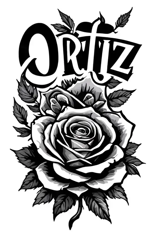 "Ortiz" rose tattoo tattoo design idea