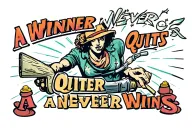 a winner never quits a quitter never wins tattoo design idea
