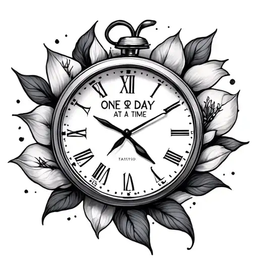 one day at a time piece tattoo design idea