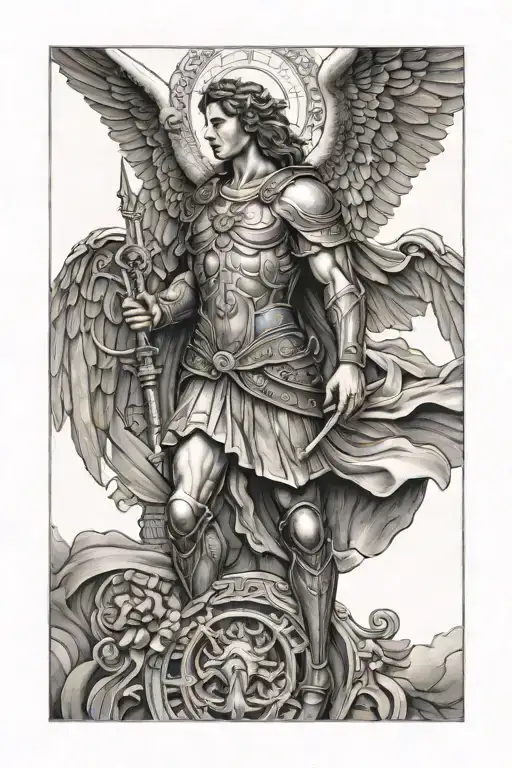 archangel michael angel tattoo design idea