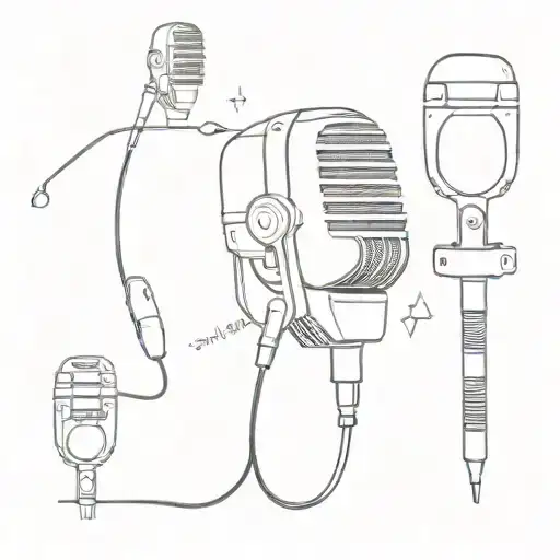 dainty mic for singer tattoo design idea