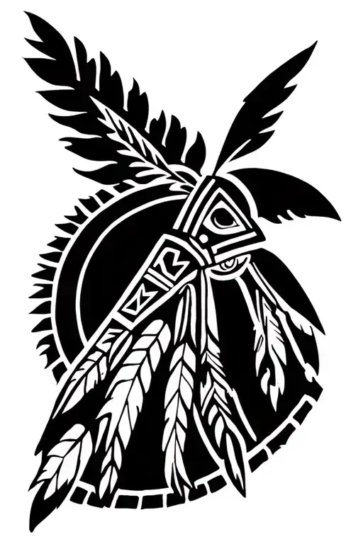 American Indian Cherokee tribal sleeve tattoo design idea