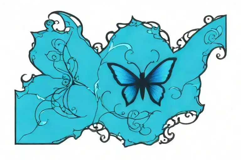 celtic knot butterfly with thorny vines tattoo design idea