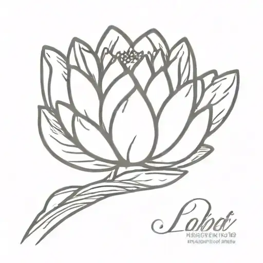baby handprint with date water lily flower intertwined tattoo design idea