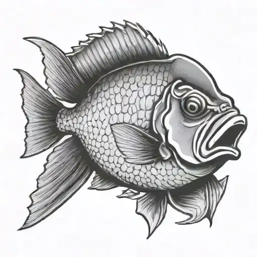 bluegill fish hook tattoo design idea