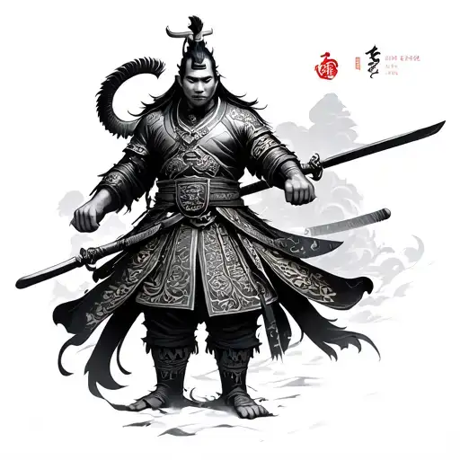 Chinese Warrior tattoo design idea