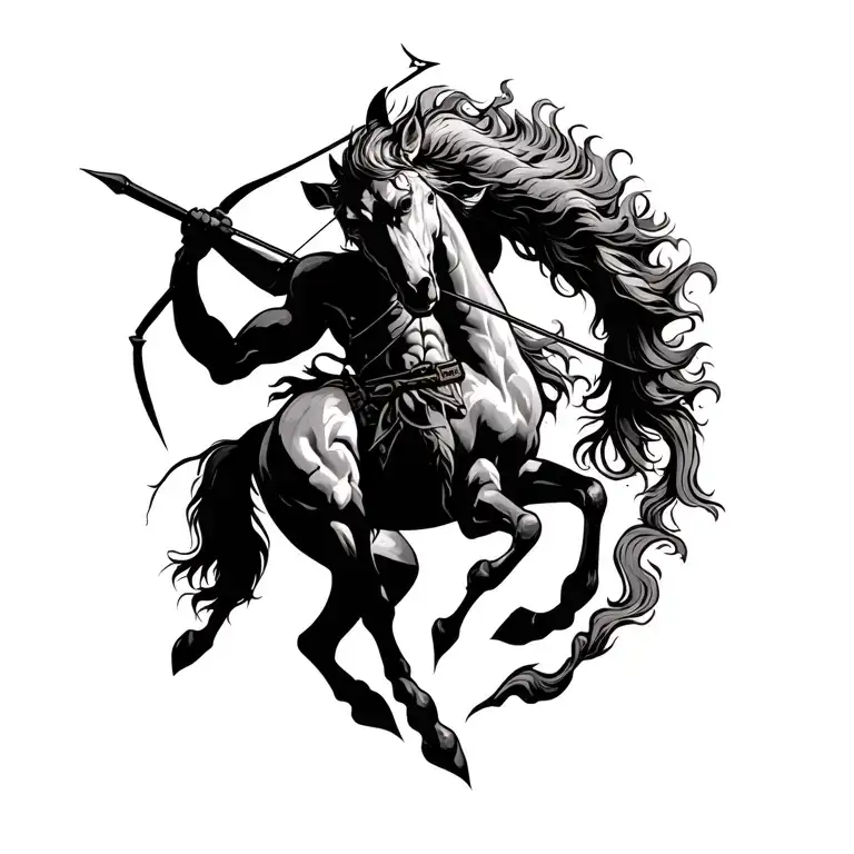 centaur archer shooting an arrow tattoo design idea