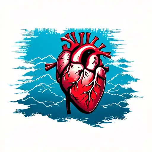 human heart Tennessee shaped tattoo design idea