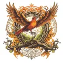 Phoenix Bird Inside A Tree Of Life tattoo design idea