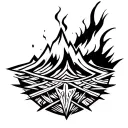 volcano tattoo design idea