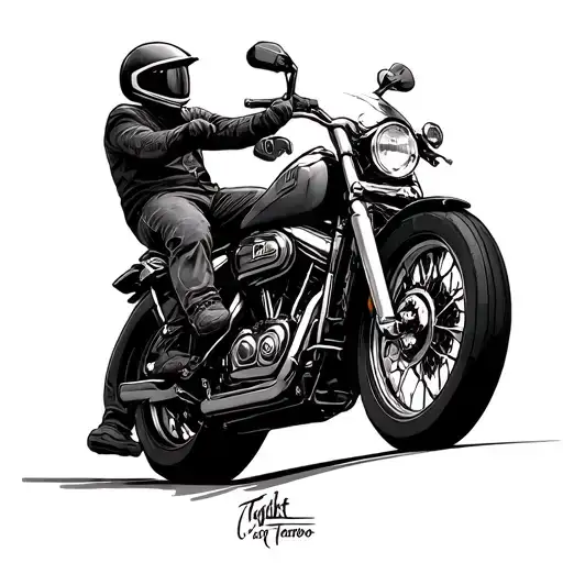 thight tattoo classic bike enthusiast conquering a challenging natural tattoo design idea