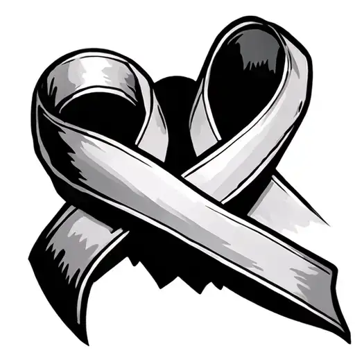 cancer ribbon with JJ and 5•21•24 tattoo design idea