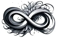 waves and infinity symbol and delicate tattoo design idea