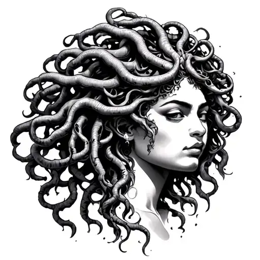 African American Medusa tattoo design idea