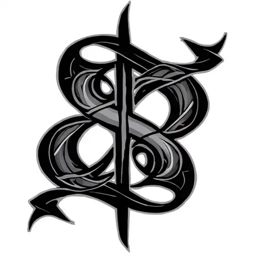 ambigram tattoo of the text Anthony and Gemini sign tattoo design idea