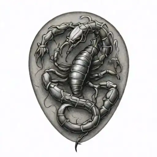 scorpion stinging tattoo design idea