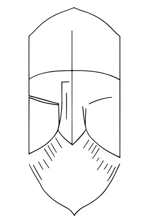 knight in a closed helmet tattoo design idea