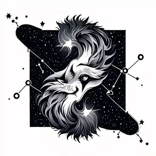 gemini and leo constellation tattoo design idea