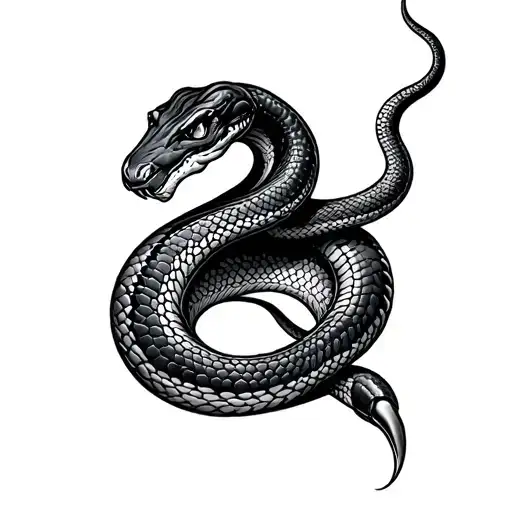 Curvy snake with two heads tattoo design idea