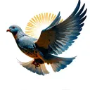 dove flying in Sun rays in a tree of life tattoo tattoo design idea