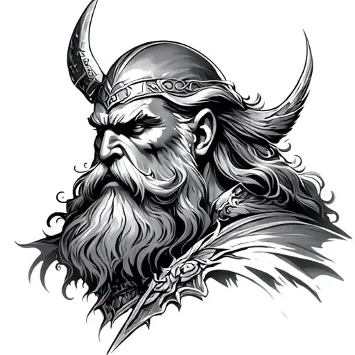 Storm willpower Odin tattoo design idea