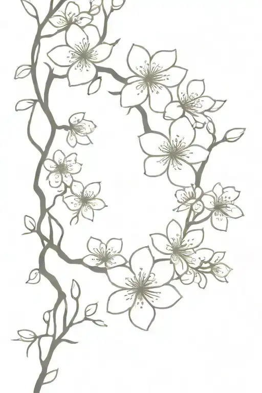 Cherry Blossom Vine wrap my arm tattoo design idea