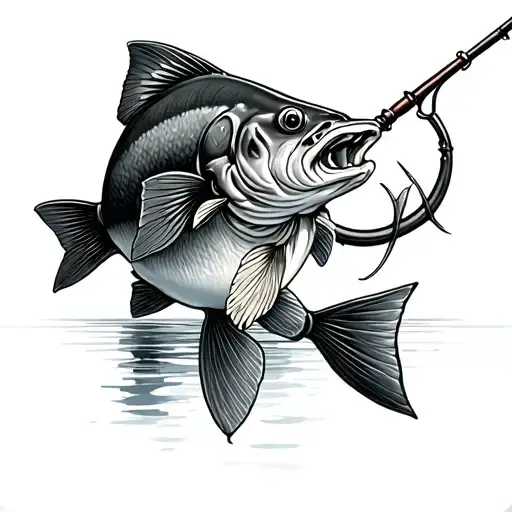 fishing memory tattoo design idea