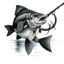 fishing memory tattoo design idea
