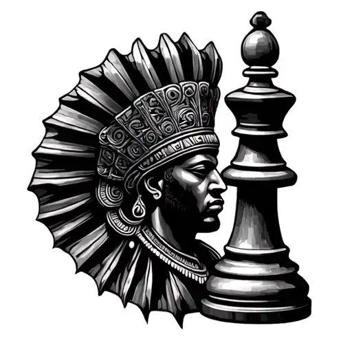 African king chess piece tattoo design idea