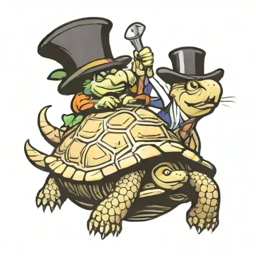 tortoise winning the race against the hare tattoo design idea