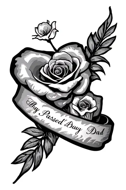 passed away dad memorial tattoo design idea