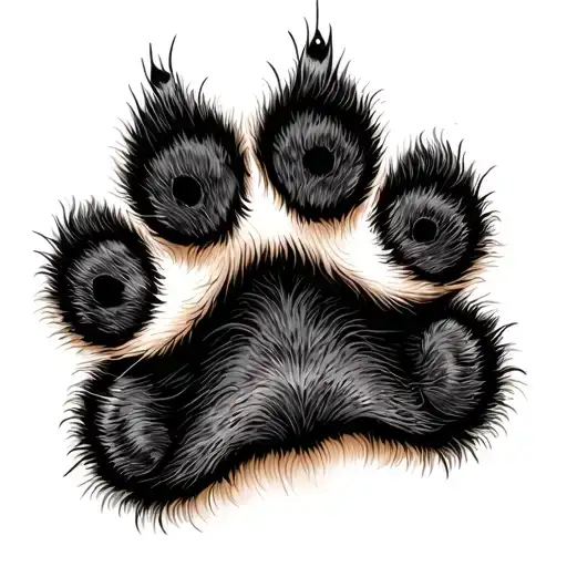 cat paw print tattoo design idea