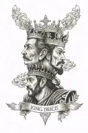 Tattoo of king and prince on forearm, with 1995/2016 tattoo design idea