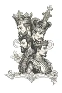 Tattoo of king and prince on forearm, with 1995/2016 tattoo design idea