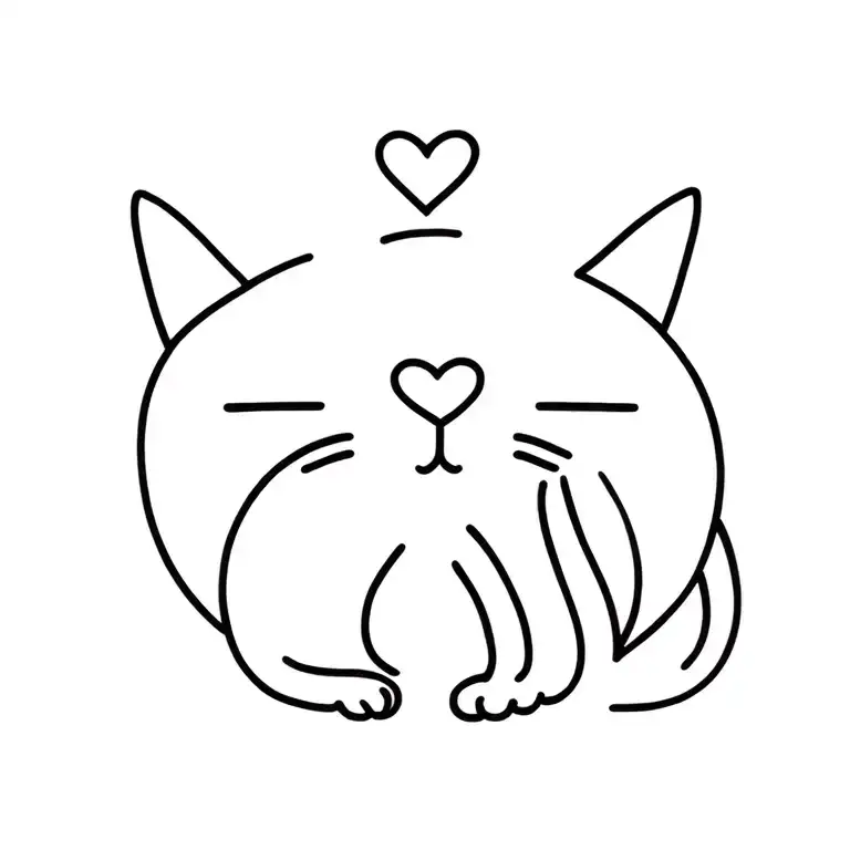 love for cat combine with mental health symbol incorporated tattoo design idea