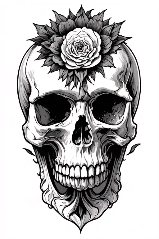 skull heaven to hell tattoo design idea