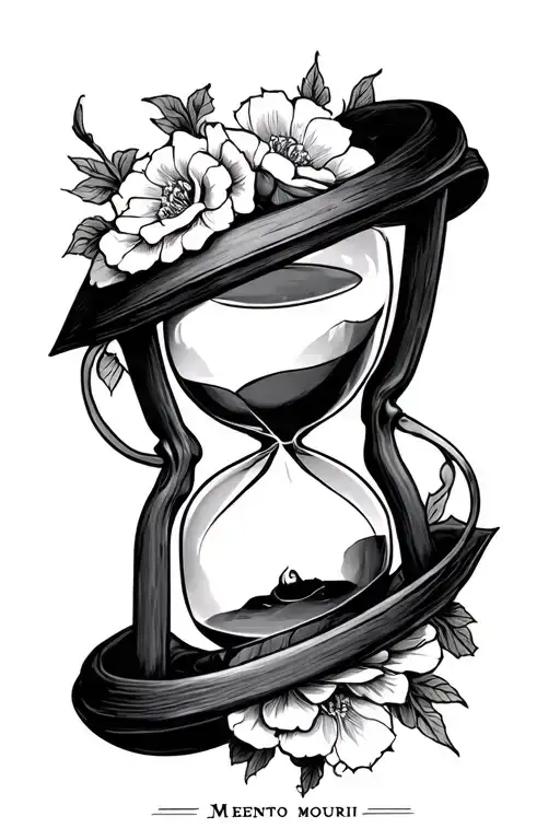 "Memento mori" hourglass tattoo design idea