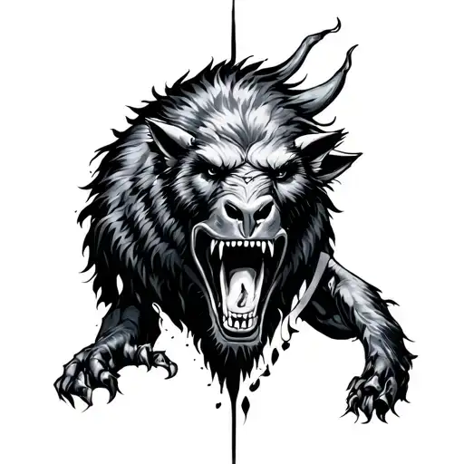 sex,power,beast tattoo design idea