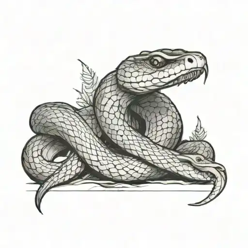 snake  eat his life and  feed it to death tattoo design idea
