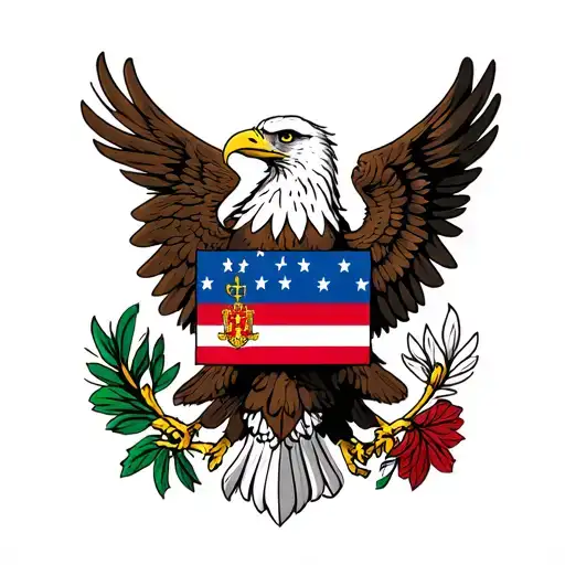 albanian flag and eagle tattoo design idea