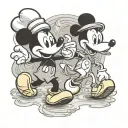 Mickey Mouse and snoopy fighting tattoo design idea