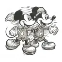Mickey Mouse and snoopy fighting tattoo design idea