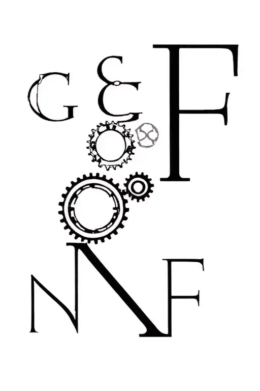 Geomertic Form with de letters I, G, M, F, N in it. Maybe something with Gears in it to. tattoo design idea