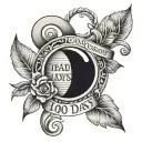 A design featuring the phrase '100 bad days equal 100 good stories' in a unique and eye-catching way tattoo design idea