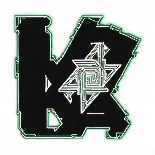 two greek letters Σ facing away from each other side tattoo design idea