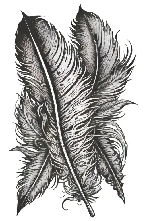 Feather from which birds fly tattoo design idea