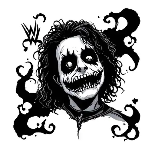 Tim Burton and WWE theme tattoo design idea